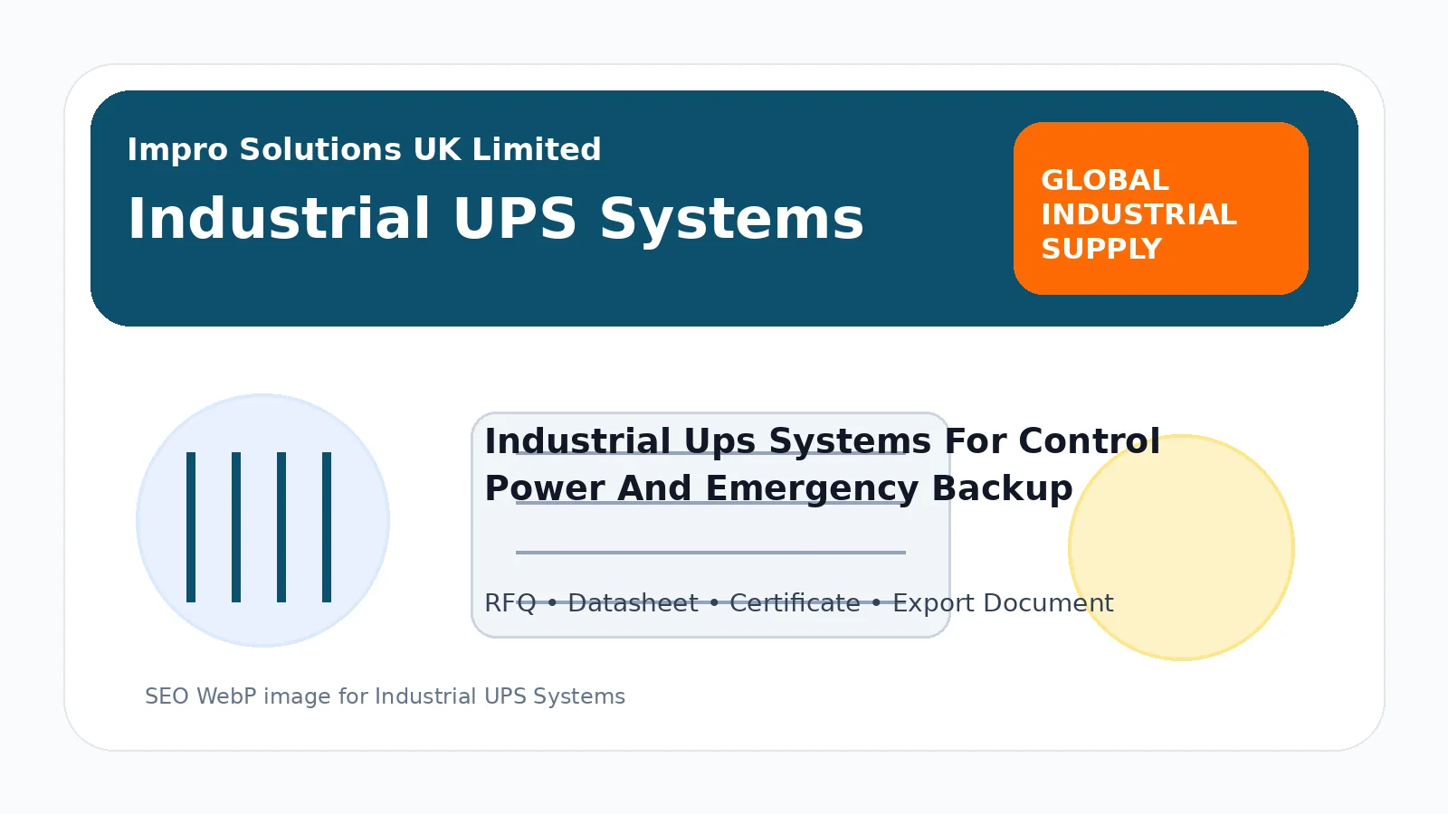 Industrial UPS Systems buying guide for DCS, PLC, protection panels, telecom and safety systems from Impro Solutions UK Limited